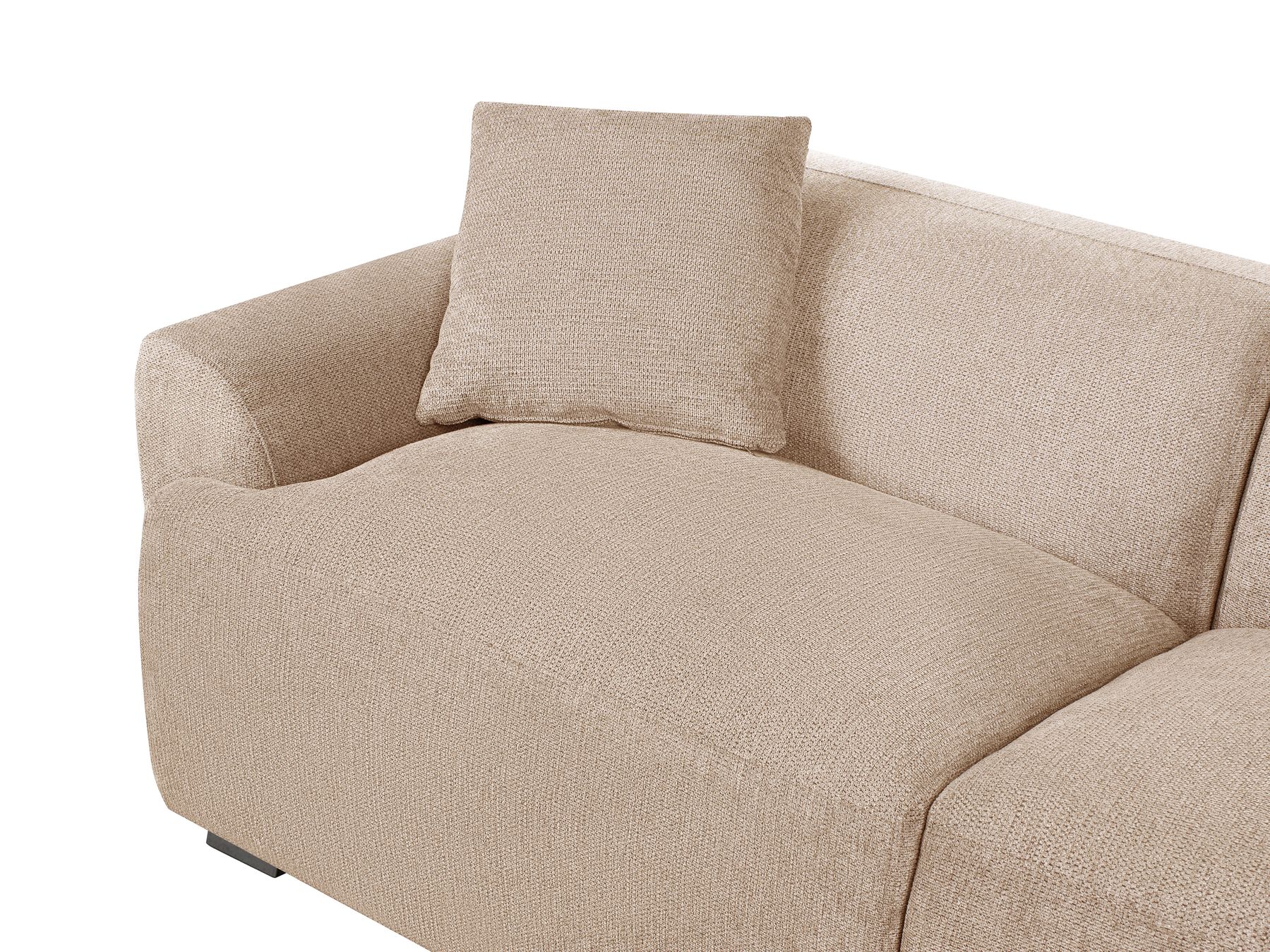 3 Seater Fabric Sofa Beige KORIO