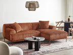 Corner Sofa STENUM Corduroy Brown Left Hand