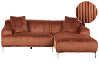 Corner Sofa STENUM Corduroy Brown Left Hand