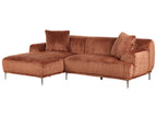 Corner Sofa STENUM Corduroy Brown Left Hand