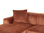 Corner Sofa STENUM Corduroy Brown Left Hand