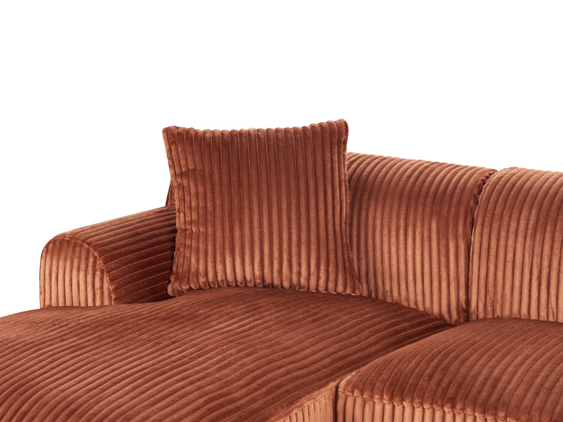 Corner Sofa STENUM Corduroy Brown Left Hand