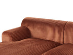 Corner Sofa STENUM Corduroy Brown Left Hand