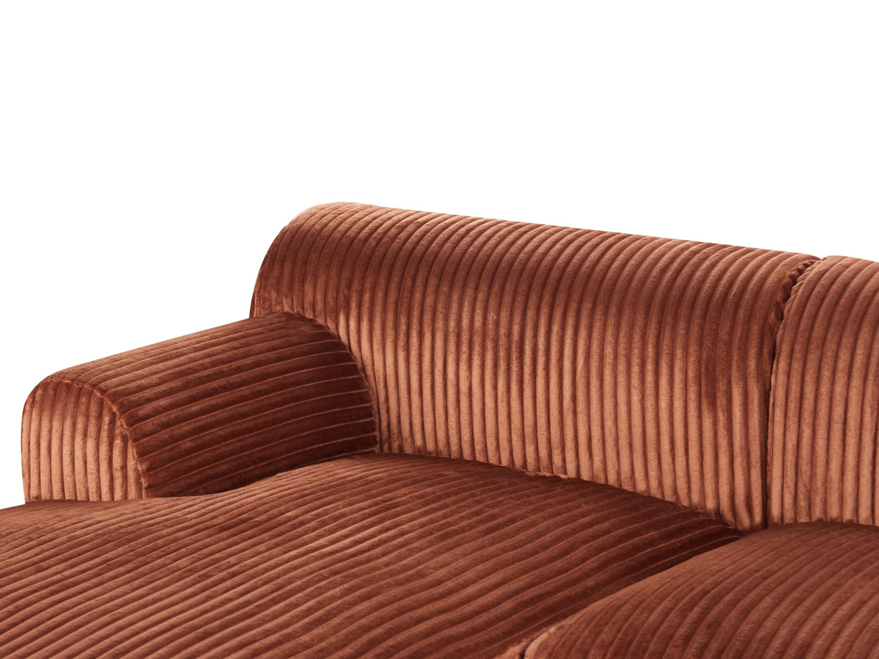 Corner Sofa STENUM Corduroy Brown Left Hand