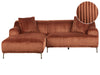 Corner Sofa Corduroy Brown Right Hand