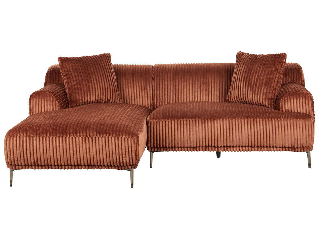 Corner Sofa STENUM Corduroy Brown Right Hand