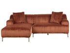 Corner Sofa STENUM Corduroy Brown Right Hand