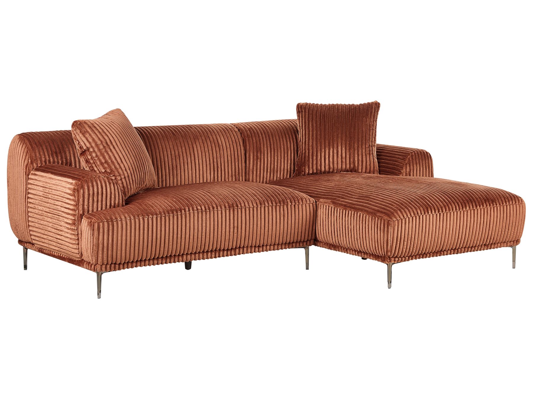 Corner Sofa STENUM Corduroy Brown Right Hand