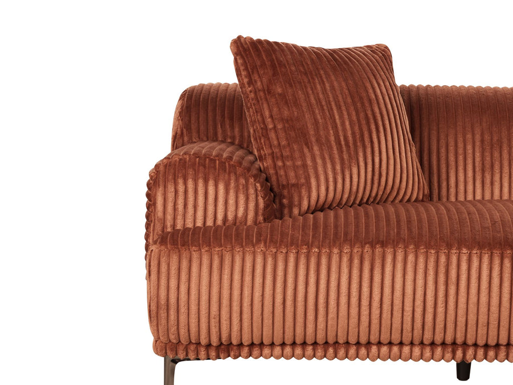 Corner Sofa STENUM Corduroy Brown Right Hand