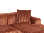 Corner Sofa STENUM Corduroy Brown Right Hand