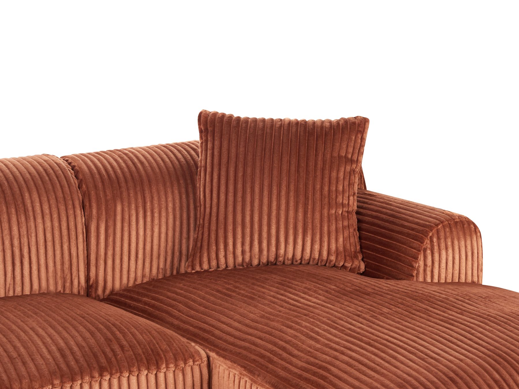 Corner Sofa STENUM Corduroy Brown Right Hand