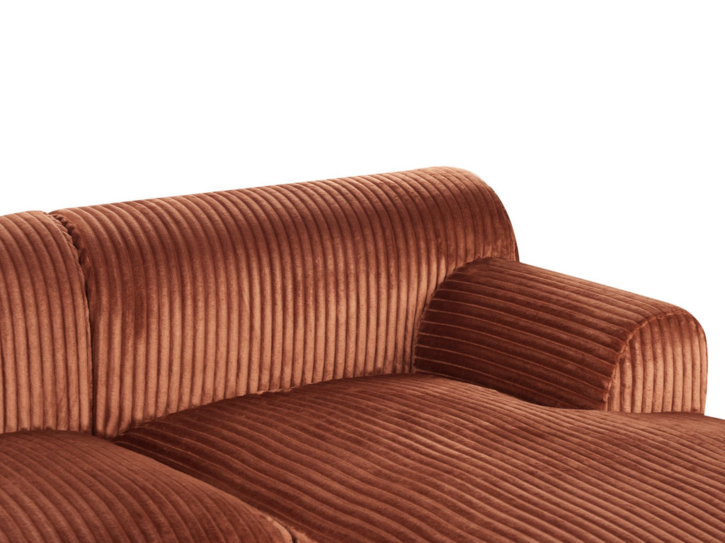 Corner Sofa STENUM Corduroy Brown Right Hand