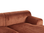 Corner Sofa STENUM Corduroy Brown Right Hand