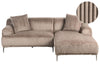 Corner Sofa Corduroy Light Brown Left Hand