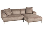 Corner Sofa STENUM Corduroy Light Brown Left Hand