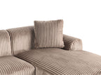 Corner Sofa STENUM Corduroy Light Brown Left Hand