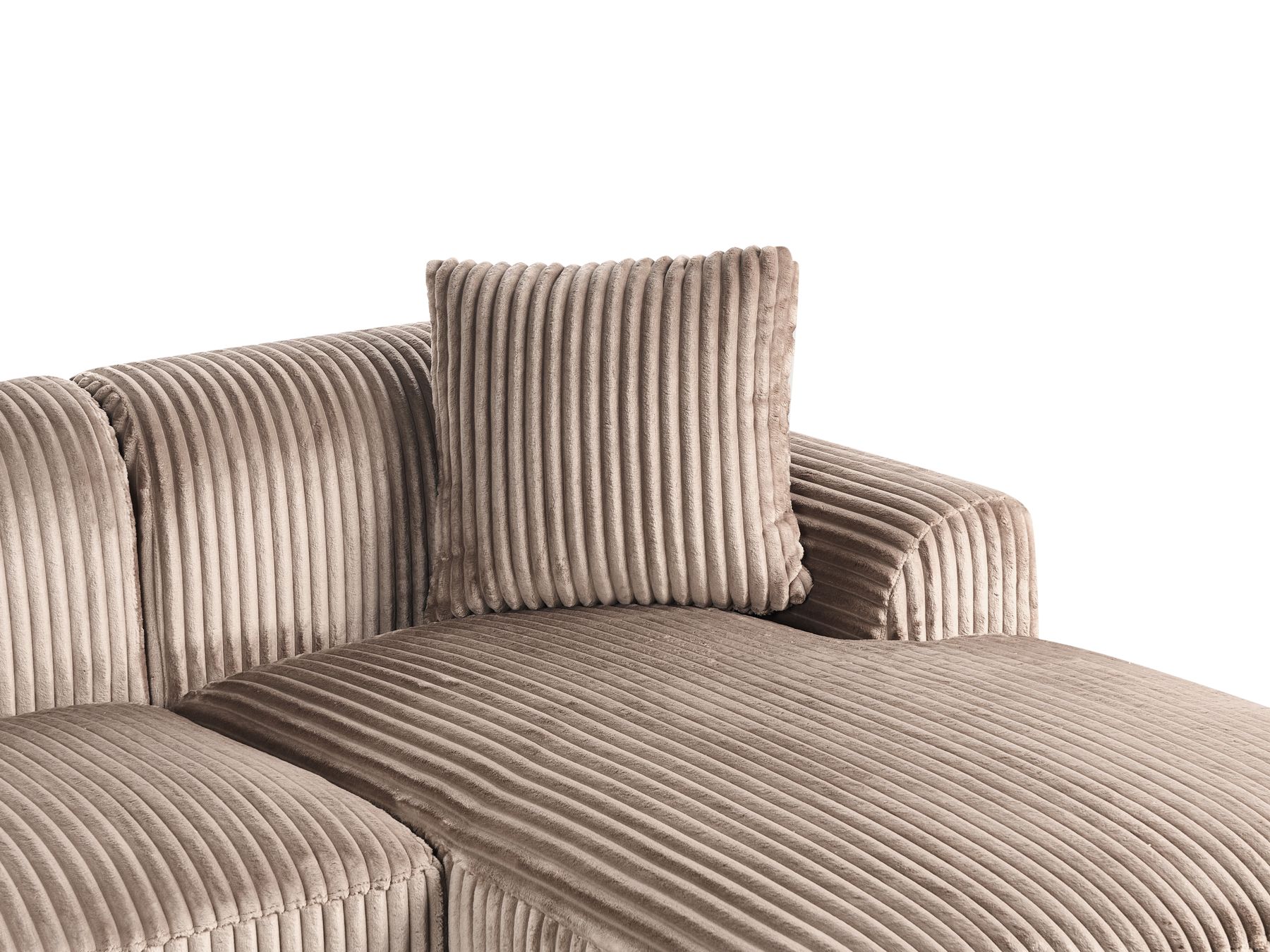 Corner Sofa STENUM Corduroy Light Brown Left Hand