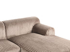 Corner Sofa STENUM Corduroy Light Brown Left Hand