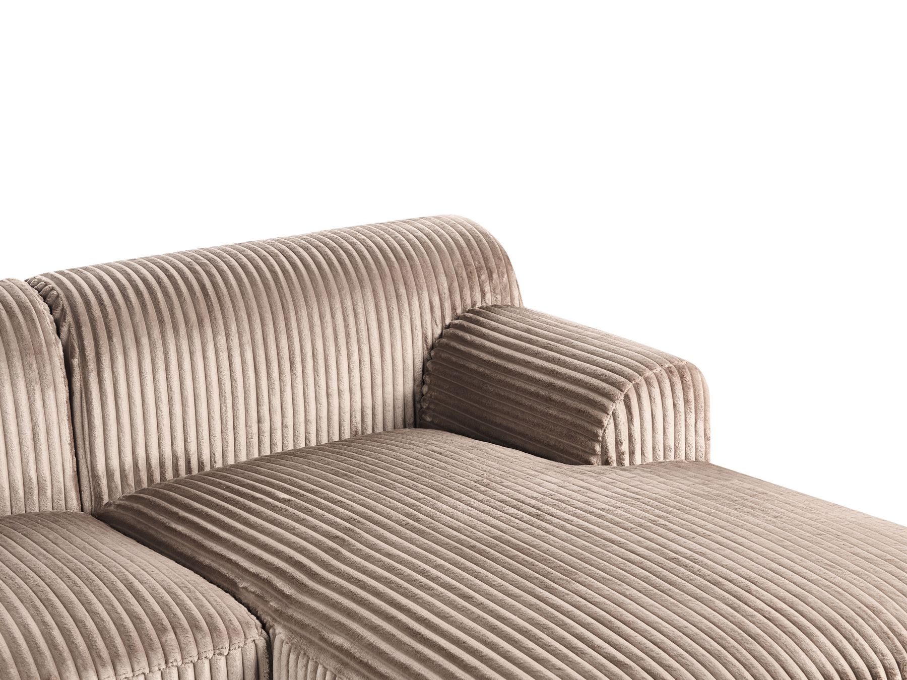 Corner Sofa STENUM Corduroy Light Brown Left Hand