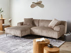 Corner Sofa STENUM Corduroy Light Brown Right Hand