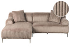Corner Sofa STENUM Corduroy Light Brown Right Hand