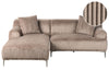Corner Sofa Corduroy Light Brown Right Hand