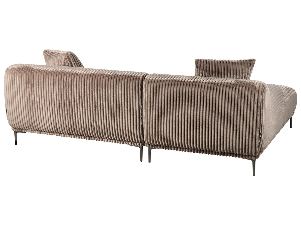 Corner Sofa STENUM Corduroy Light Brown Right Hand