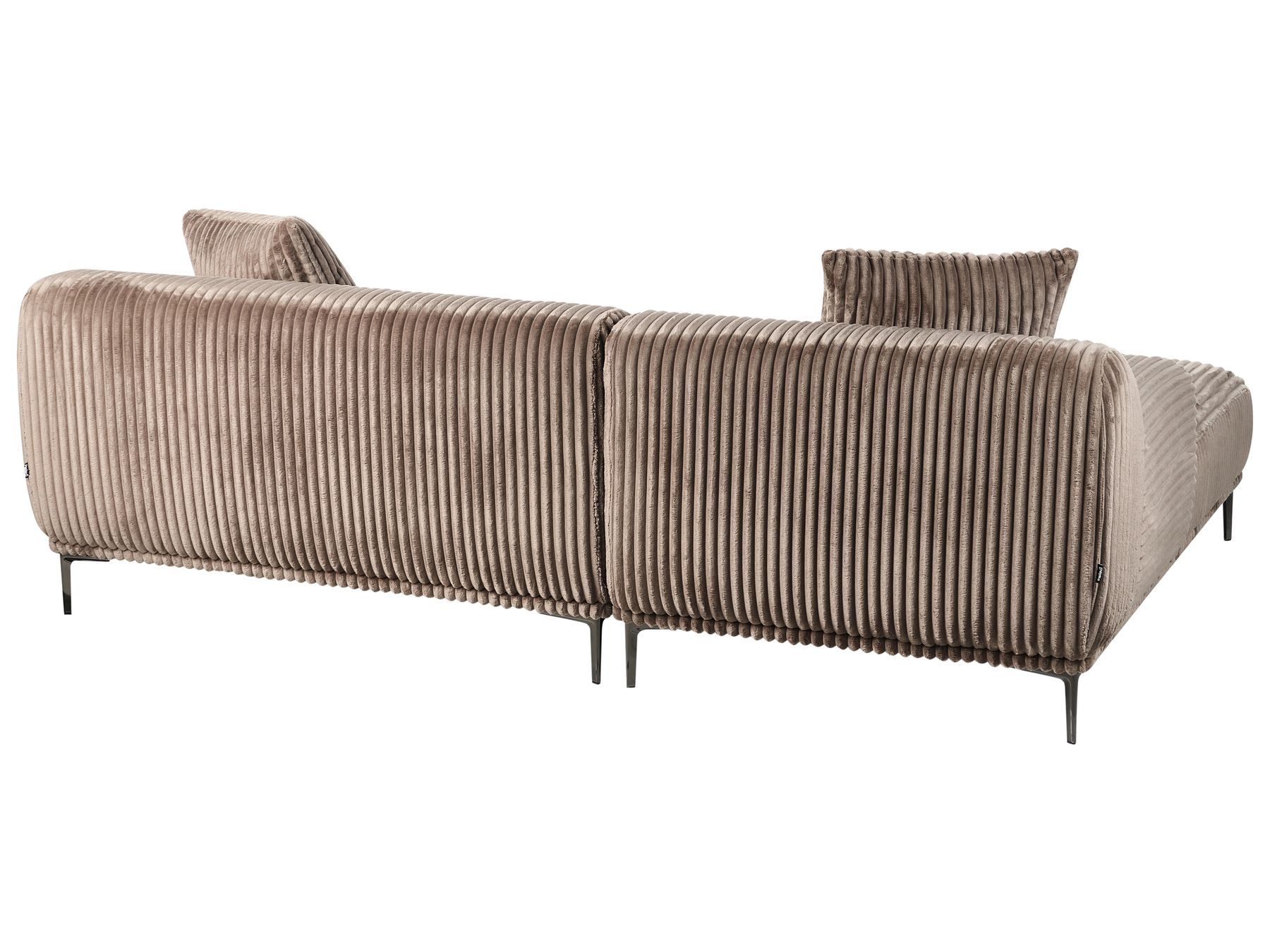 Corner Sofa STENUM Corduroy Light Brown Right Hand