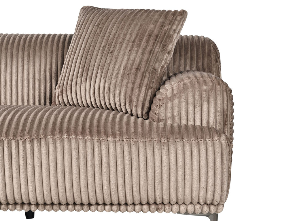 Corner Sofa STENUM Corduroy Light Brown Right Hand