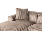 Corner Sofa STENUM Corduroy Light Brown Right Hand