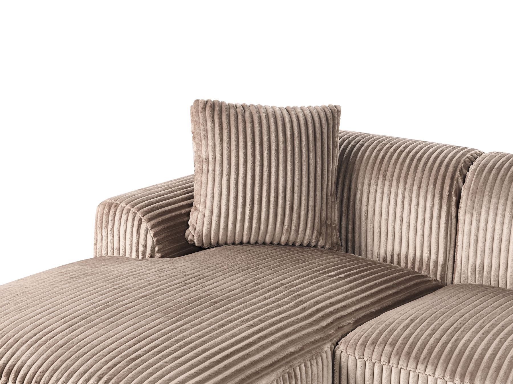 Corner Sofa STENUM Corduroy Light Brown Right Hand