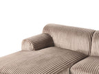 Corner Sofa STENUM Corduroy Light Brown Right Hand