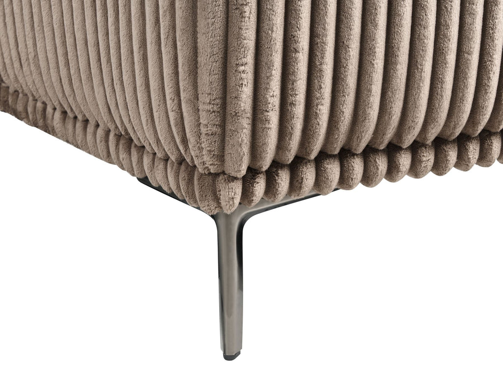 Corner Sofa STENUM Corduroy Light Brown Right Hand