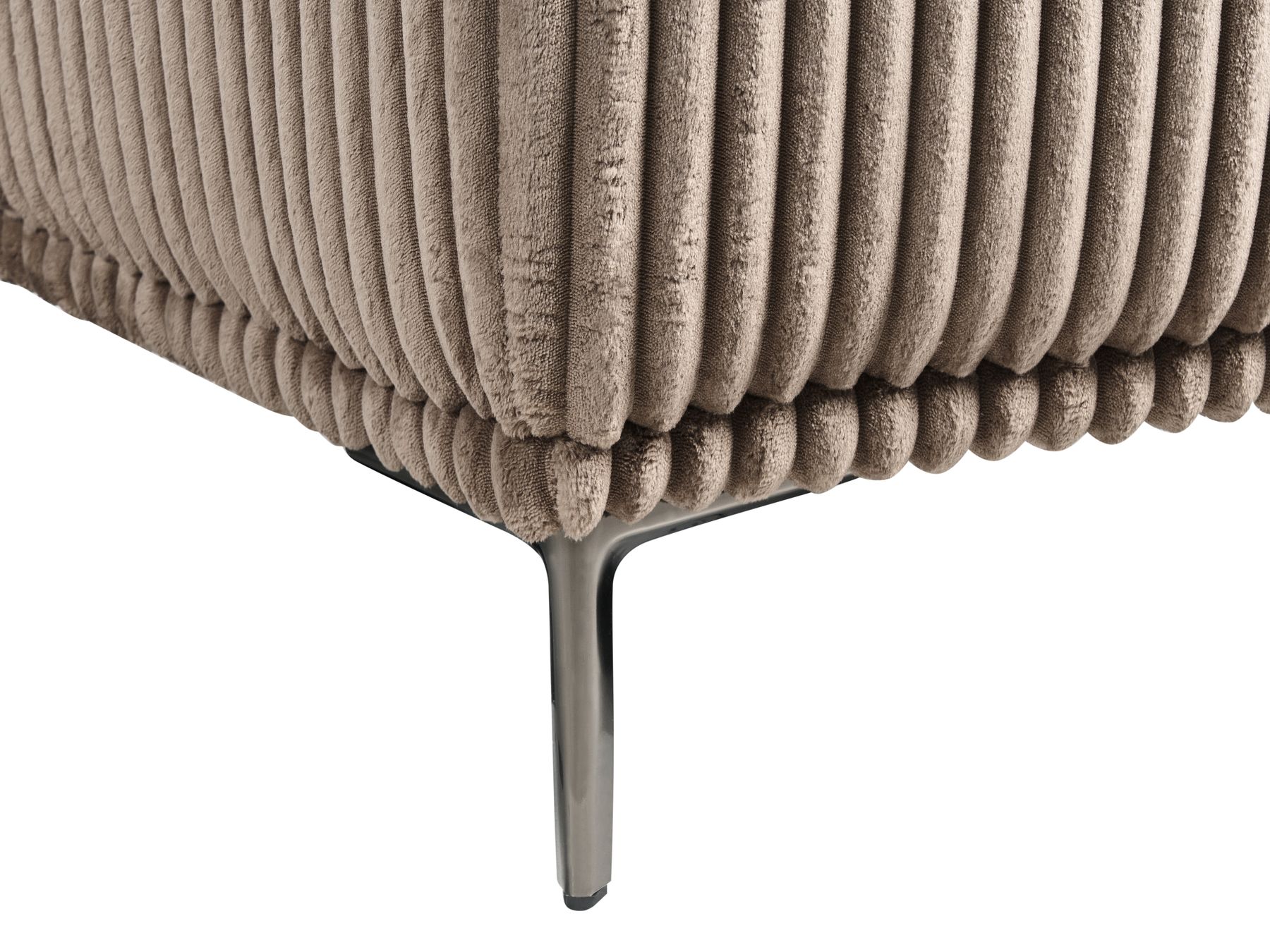 Corner Sofa STENUM Corduroy Light Brown Right Hand