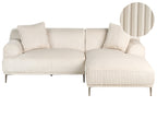 Corner Sofa STENUM Corduroy Off-White Left Hand