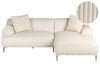 Corner Sofa Corduroy Off-White Left Hand