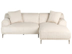 Corner Sofa STENUM Corduroy Off-White Left Hand