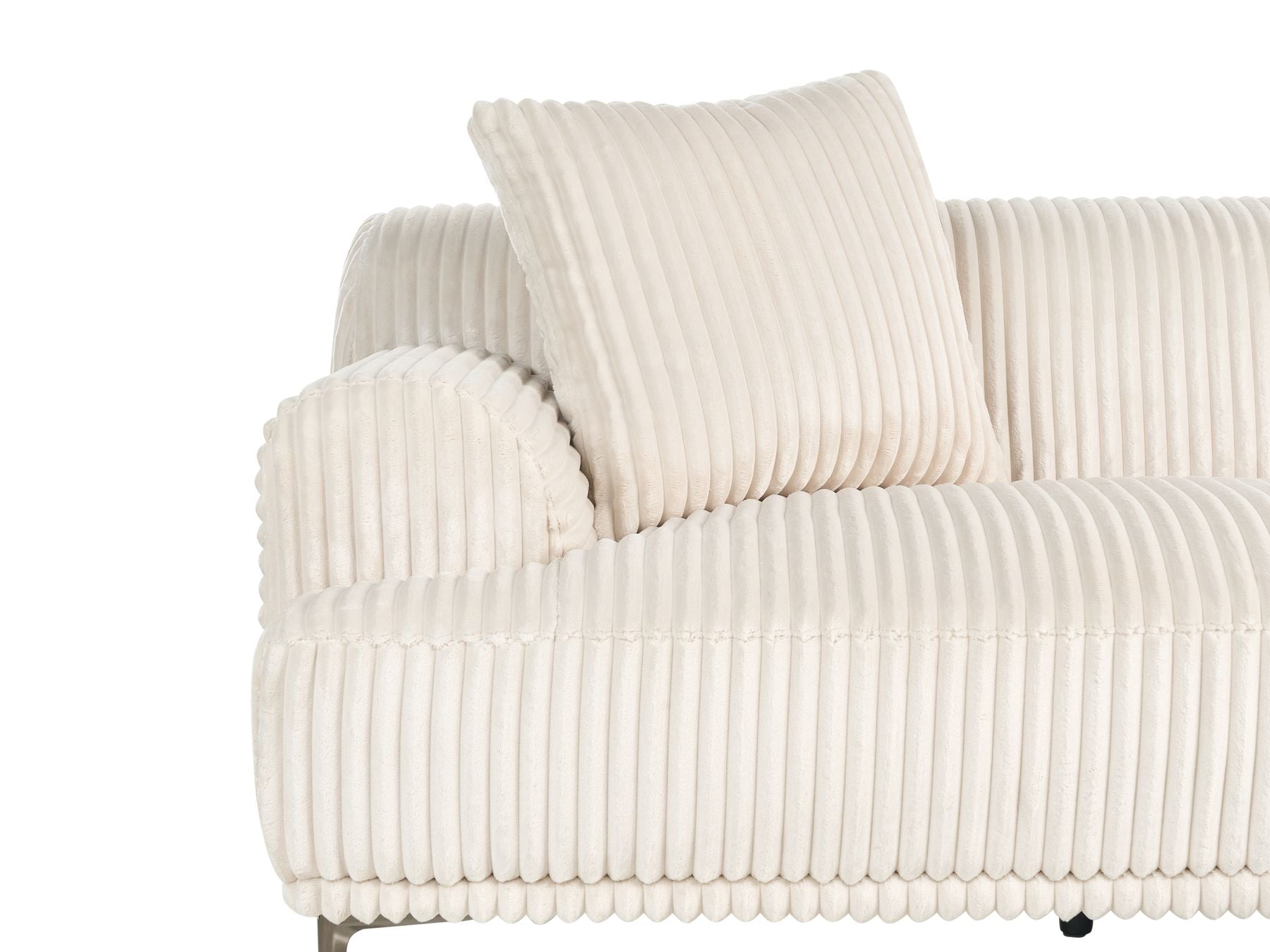 Corner Sofa STENUM Corduroy Off-White Left Hand