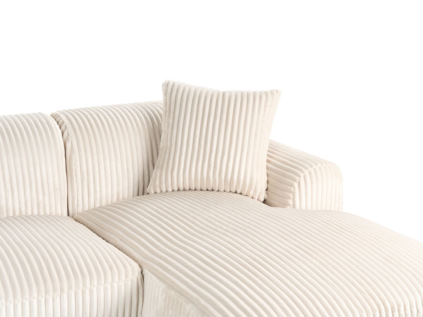 Corner Sofa STENUM Corduroy Off-White Left Hand
