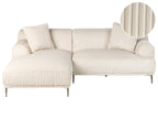 Corner Sofa STENUM Corduroy Off-White Right Hand