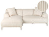 Corner Sofa Corduroy Off-White Right Hand