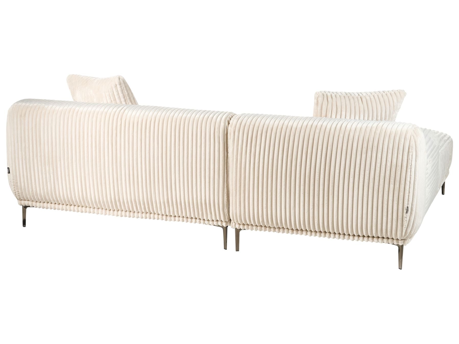 Corner Sofa STENUM Corduroy Off-White Right Hand