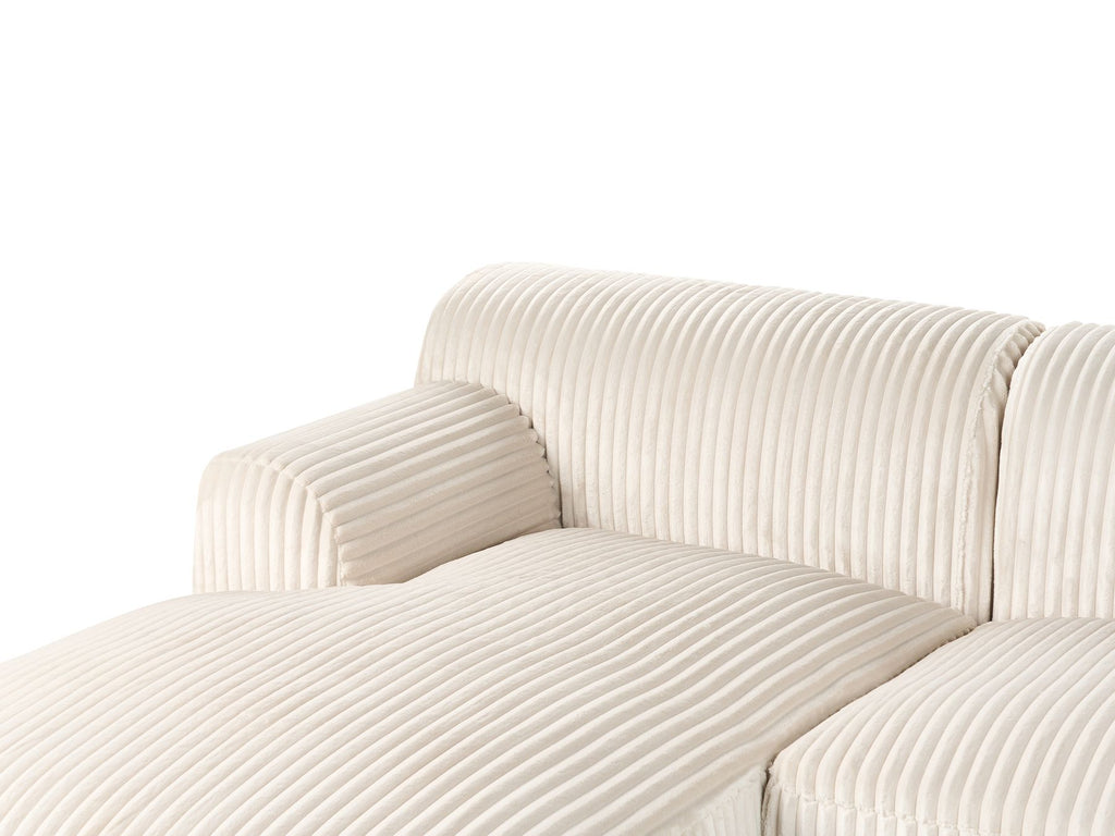 Corner Sofa STENUM Corduroy Off-White Right Hand