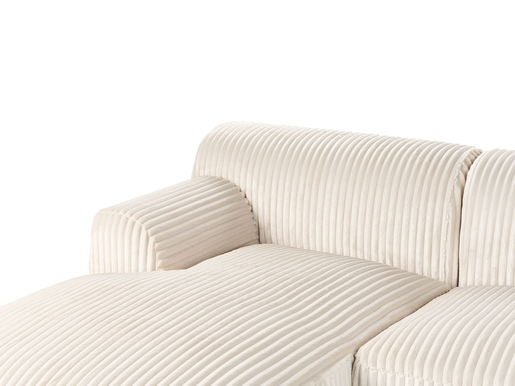 Corner Sofa STENUM Corduroy Off-White Right Hand