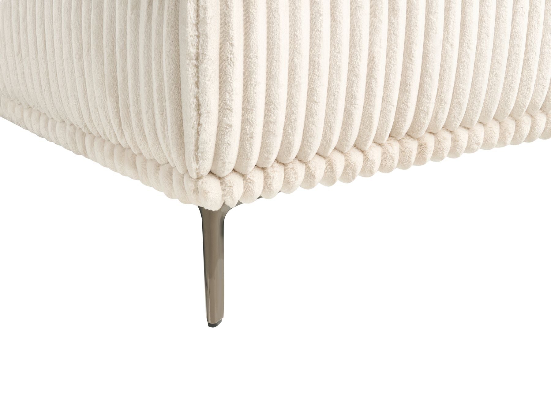 Corner Sofa STENUM Corduroy Off-White Right Hand