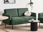 2 Seater Fabric Sofa Dark Green BREDA