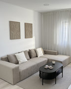 Corner Sofa LUNGO Corduroy Beige 4 Seater Left Hand