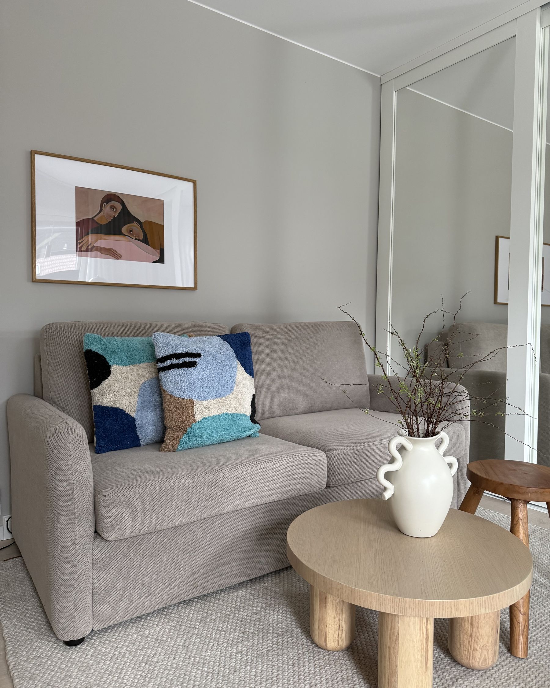 Sofa Bed BENNAS Fabric Taupe 3 Seater