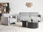 3 Seater Fabric Sofa Grey SALAND