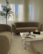3 Seater Fabric Sofa Taupe LOEN